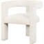 Chaise d'appoint blanche, design minimaliste moderne, revêtement Boucl, dossier ouvert arrondi, siège confortable, support à trois pieds, pour salle à manger, chaise contemporaine de 26 pouces de largeur avec siège monochrome