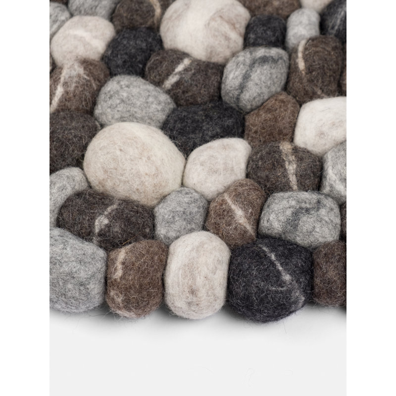 Geometric Wool Hand Woven Area Rug, Round 70cm