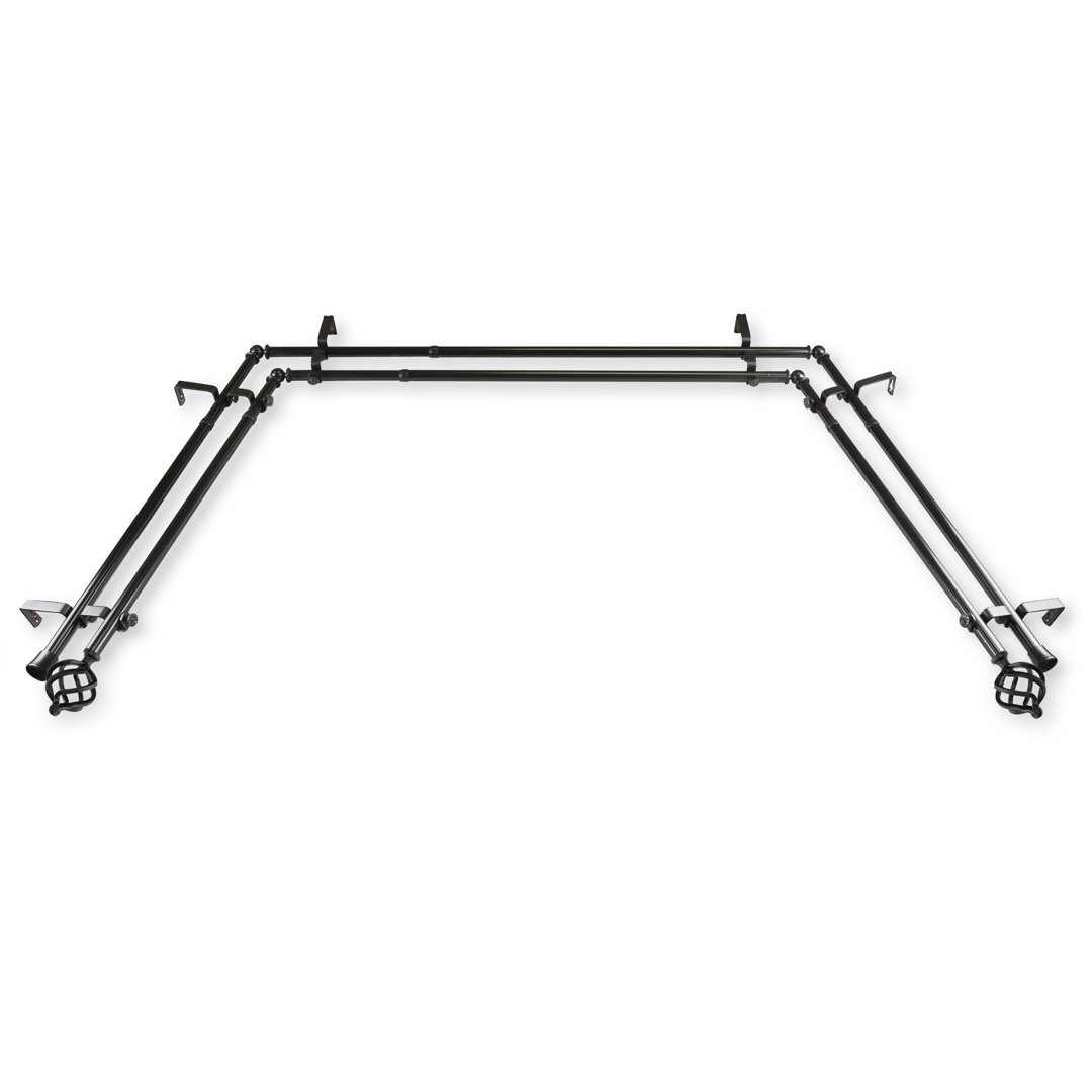 Leavens Steel Adjustable Bay Window Single Curtain Rod Winston Porter