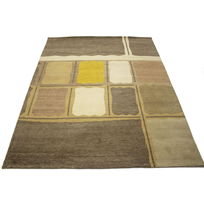 Tapis abstrait en laine noué à la main multicolore