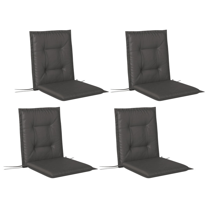 Outdoor Seat Cushion Set, Charcoal Grey