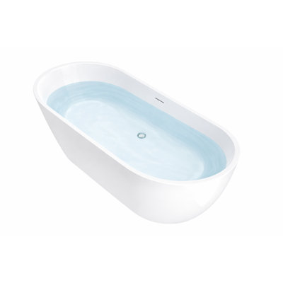 Mone 67 In. Acrylic Glossy Flatbottom Bathtub In White