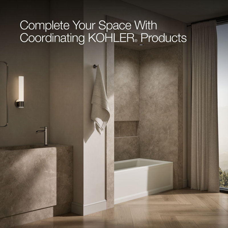 Archer 66" x 32" Soaking Bathtub, Biscuit, Left