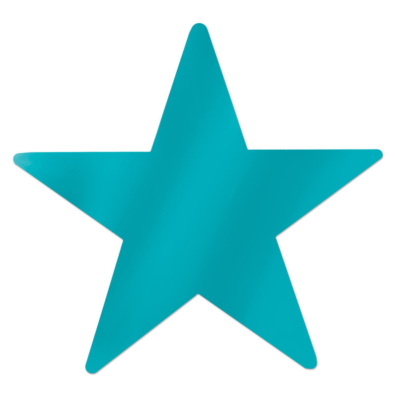 Metallic Star Cutouts - 3.5" - Pack of 12, Turquoise