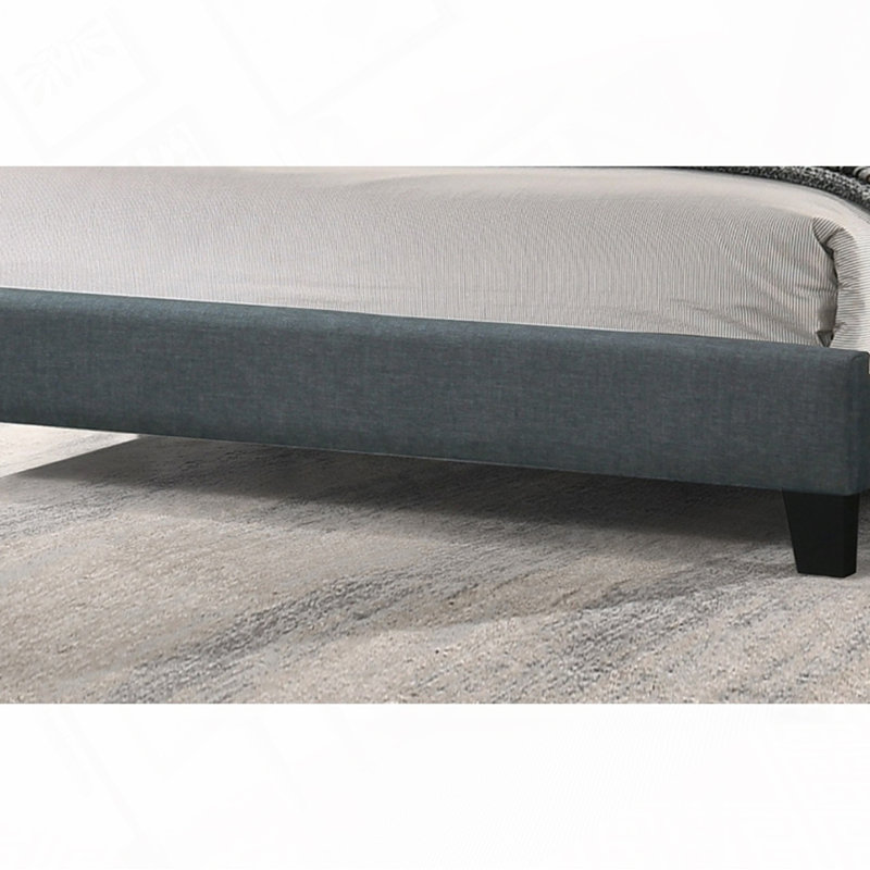 Upholstered Wooden Bed with Tufted Headboard, Charcoal, Queen