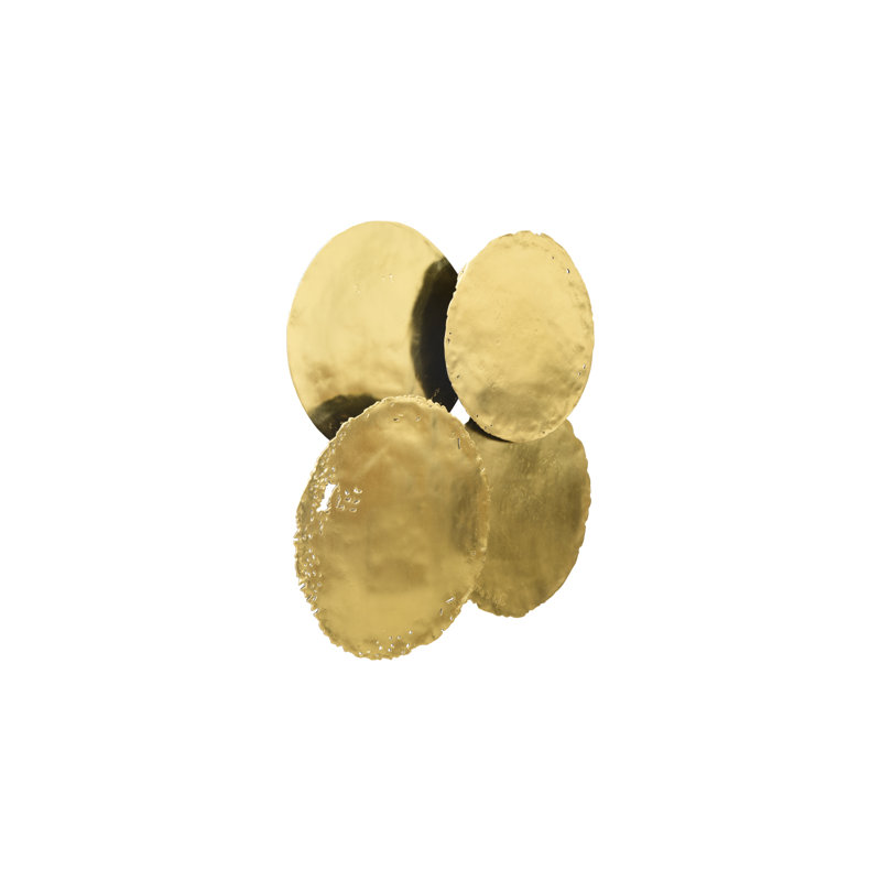 Cast Oil Drum Wall Discs, Gold Leaf, Set of 4