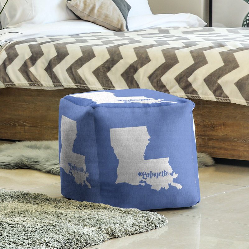 Lafayette Upholstered Ottoman, Blue