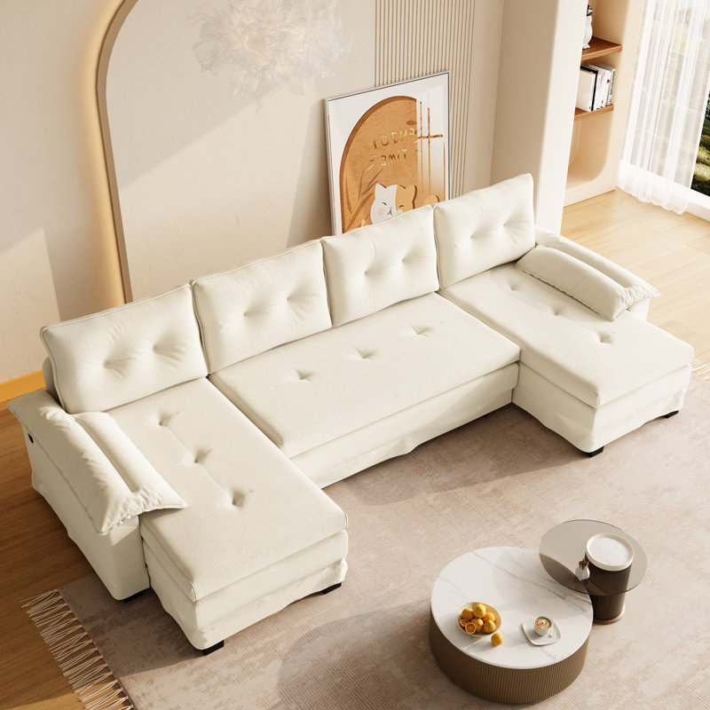 Canapé-lit modulaire en U 109,5 po Chenille