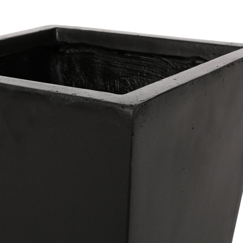 13" Cast Stone Planter For Outdoors - Tapered Accent, Material, 12.76" L X W 25.14" H Outdoor Tapered,, Red