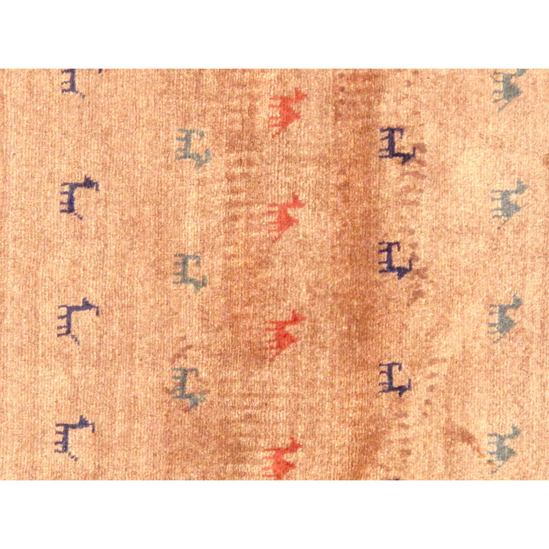 Hand-Knotted Gabbeh Lamb's Wool 3'4" x 4'10" Area Rug in Brown