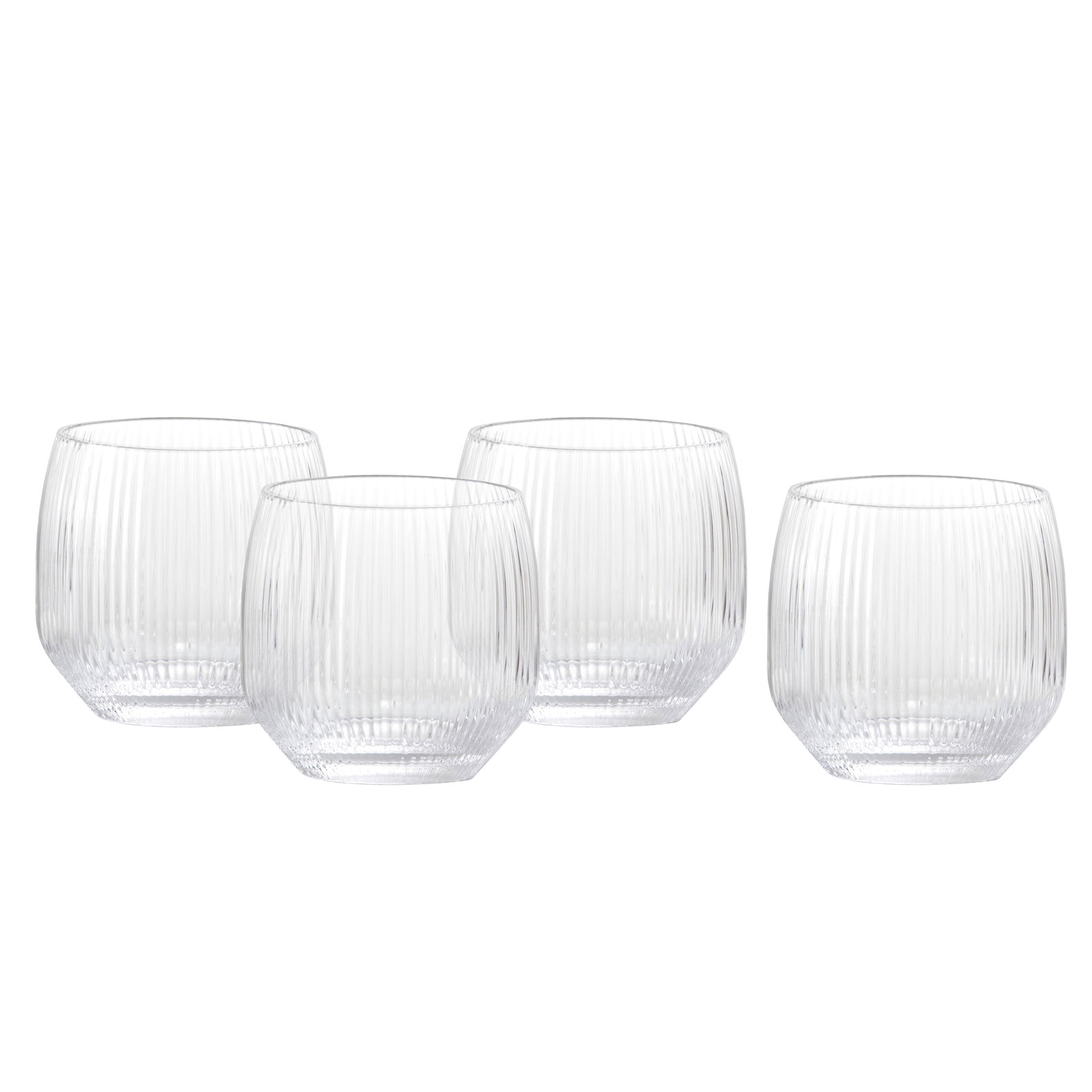 Ribbed Highball Glass, 13 fl oz, Textured Clear