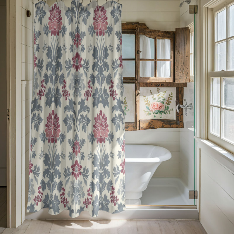 Rideaux de douche 1 pièce Elegant Motifs, H 74 po x l 71 po