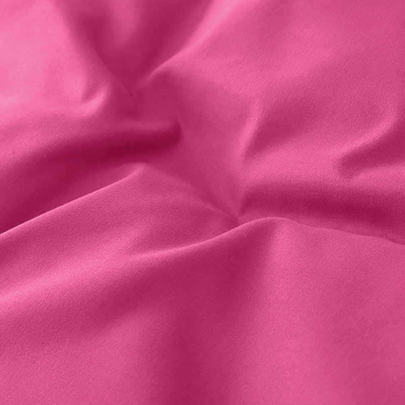 Plain Microfibre Reversible Contemporary Luxury Quilt Duvet Cover with Pillow Cases, Pink