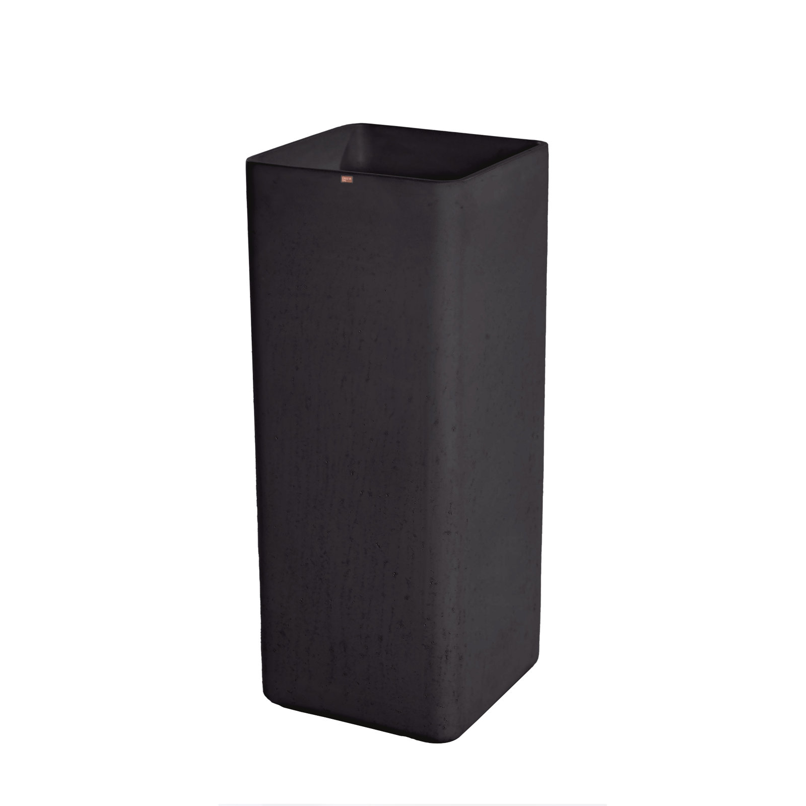 Fladd Square Concrete Pedestal Sink, Coal Black
