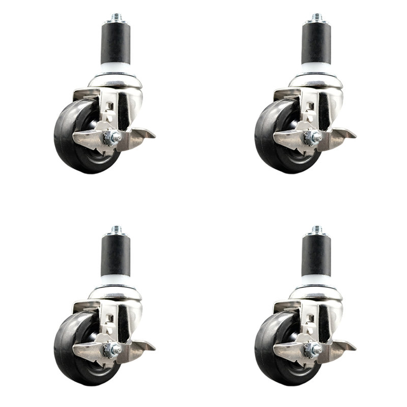 Soft Rubber Swivel Caster with Brake