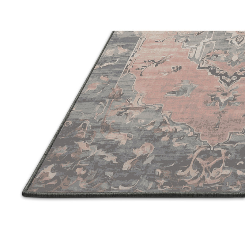 Tapis gris soyeux et moelleux, Carré 8 pi