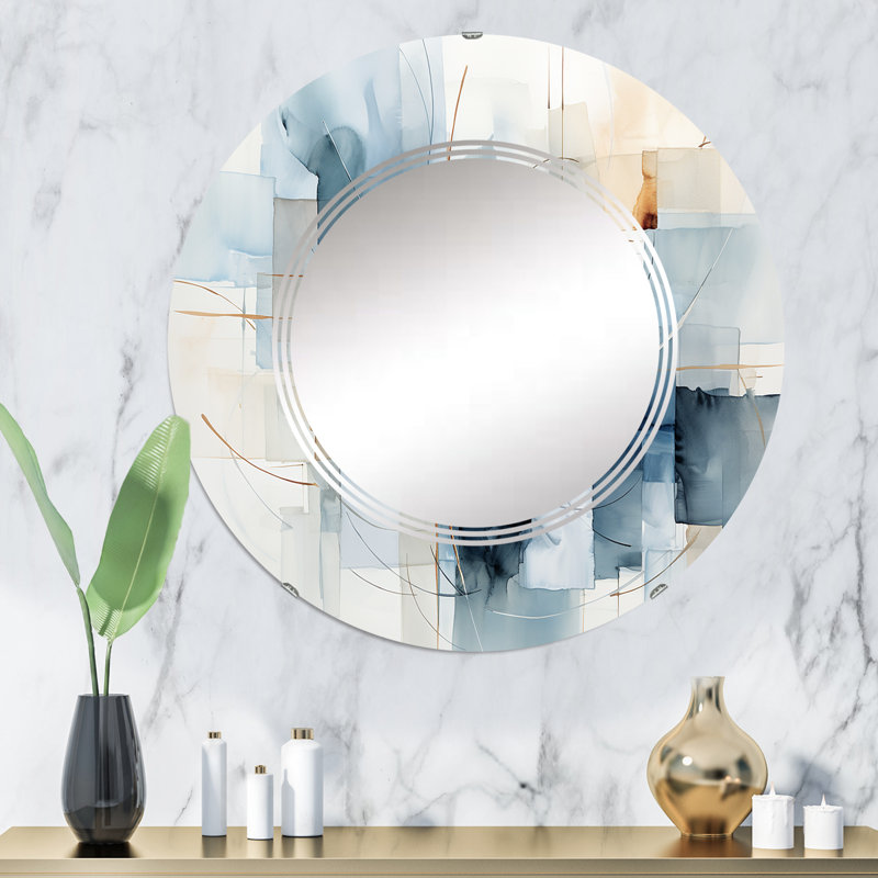 Jonstone - Miroir mural rond moderne, 32 po x 32 po
