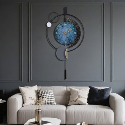 Large Wall Clocks For Living Room,silent Non-ticking Quartz Battery Operated,modern Decorative Wall Clock For Kitchen Bathroom Bedroom Home Wall Decor,14.5x28.3inch