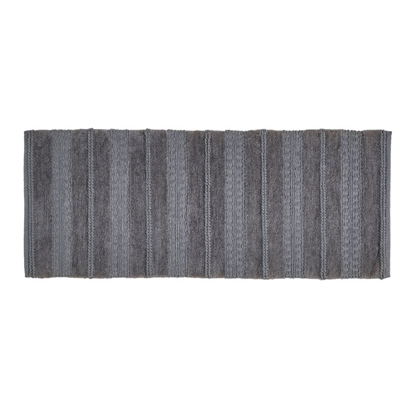 Asalia Micro Chenille Bath Runner, 24" x 60, Steel Gray