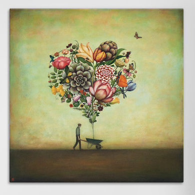 « big cardiaque botanique » par duy huynh, impression sur toile tendue, H 12 po x l 12 po x P 0,75 po