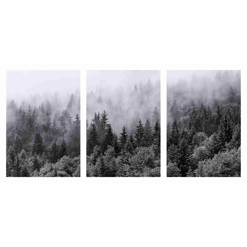«Chingford Snow Pine Forest on Canvas», reproduction de 3 pièces, H 36 po x l 24 po x P 1,5 po