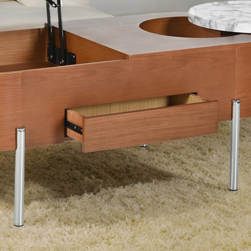 Table basse à plateau relevable , Brun