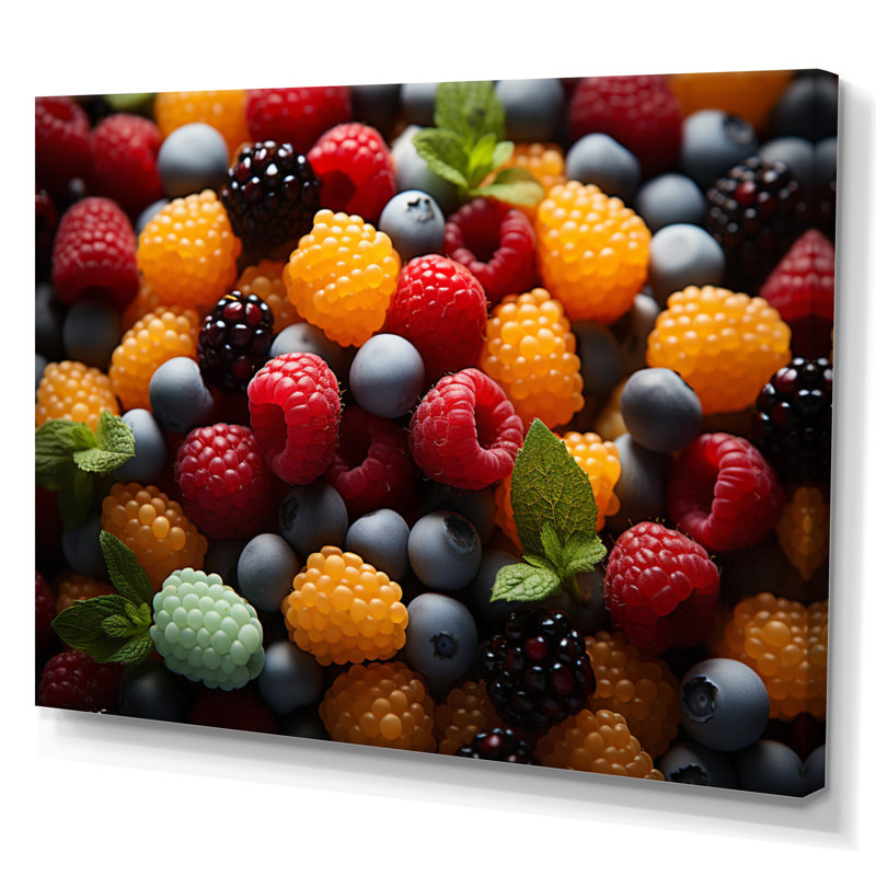 «Colorful Pop Art Candy and Fruit», reproduction d'art sur toile, H 16 po x l 32 po x P 1 po, Toile tendue