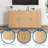 63" Modern Sideboard Buffet Cabinet, Storage for Dining Room Living Room Media Console, Oak