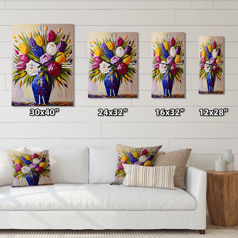 Horloge murale florale, horloge florale décorative, Très petit