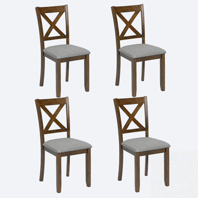 4-Pack Dining Chairs With Padded Seat And Cross Back