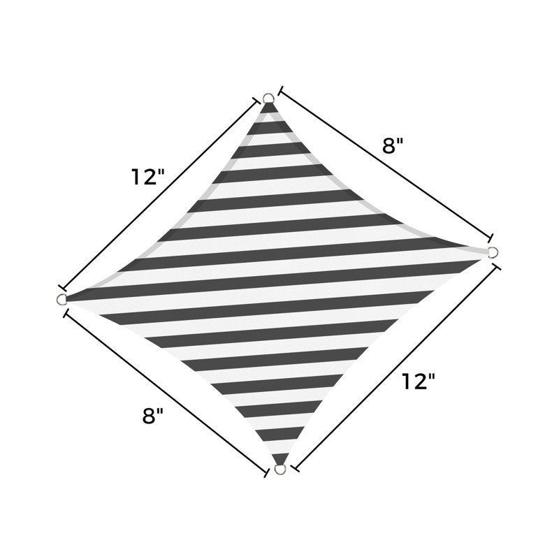 1'' x 0.66'' Rectangle Shade Sail, Gray/White
