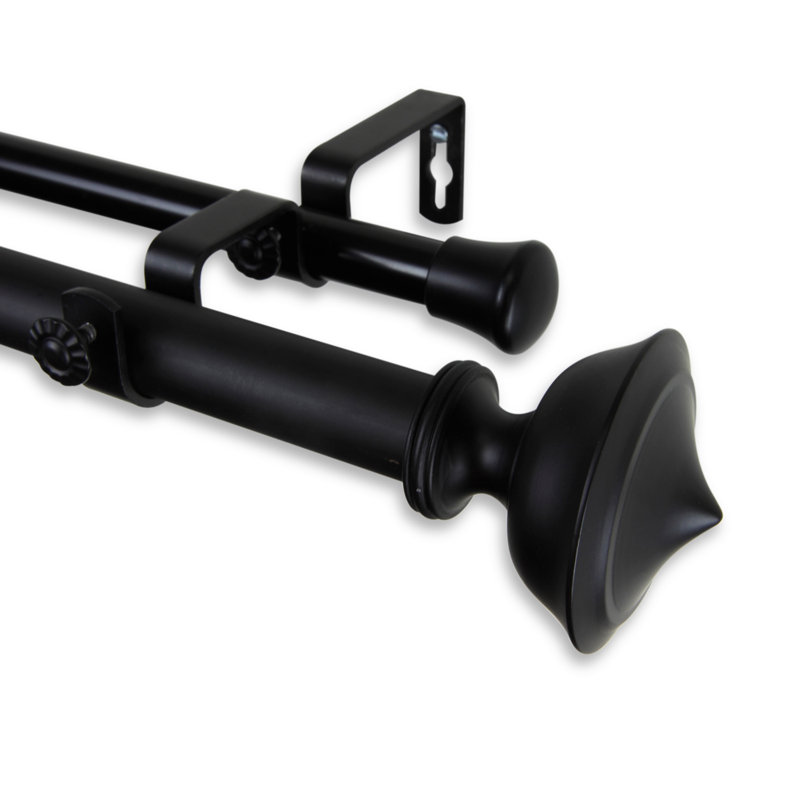 Tringle à rideaux double Moffat, Noir, l 160 po à 240 po