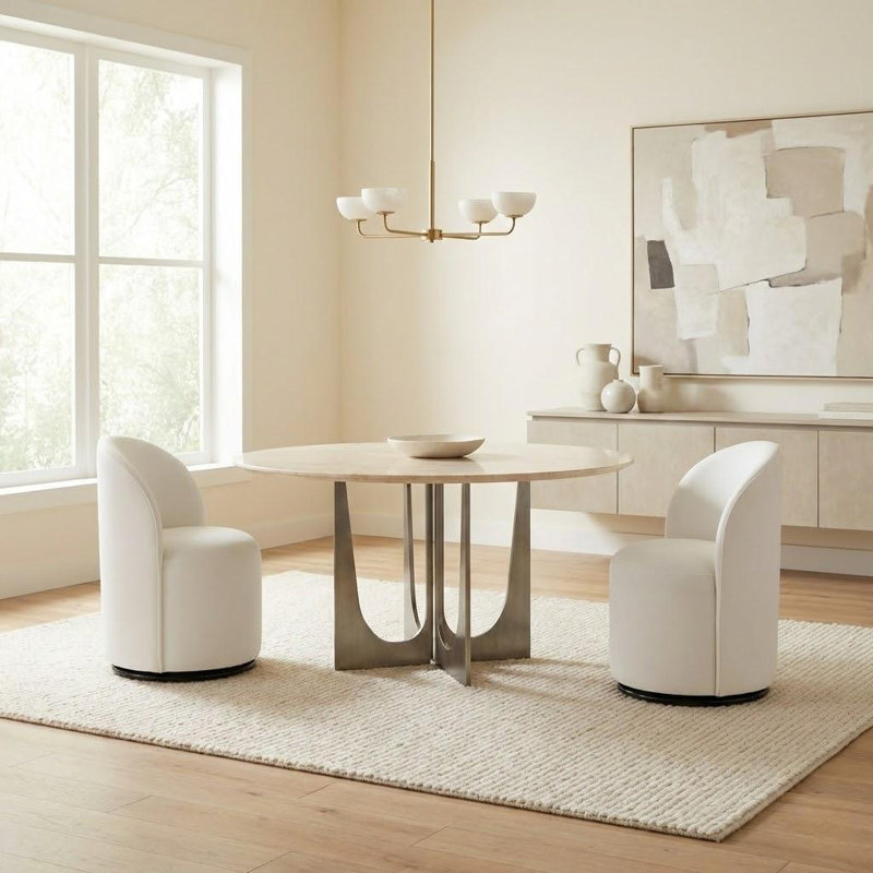 Chaise pivotante en velours Modern, Blanc