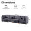 Canapé-lit modulaire en velours côtelé de 126 po 126 po, divans convertibles modulaires pour le salon-355033486