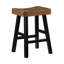 Table à manger à hauteur de comptoir en bois massif - tabourets noirs et bruns avec table pour