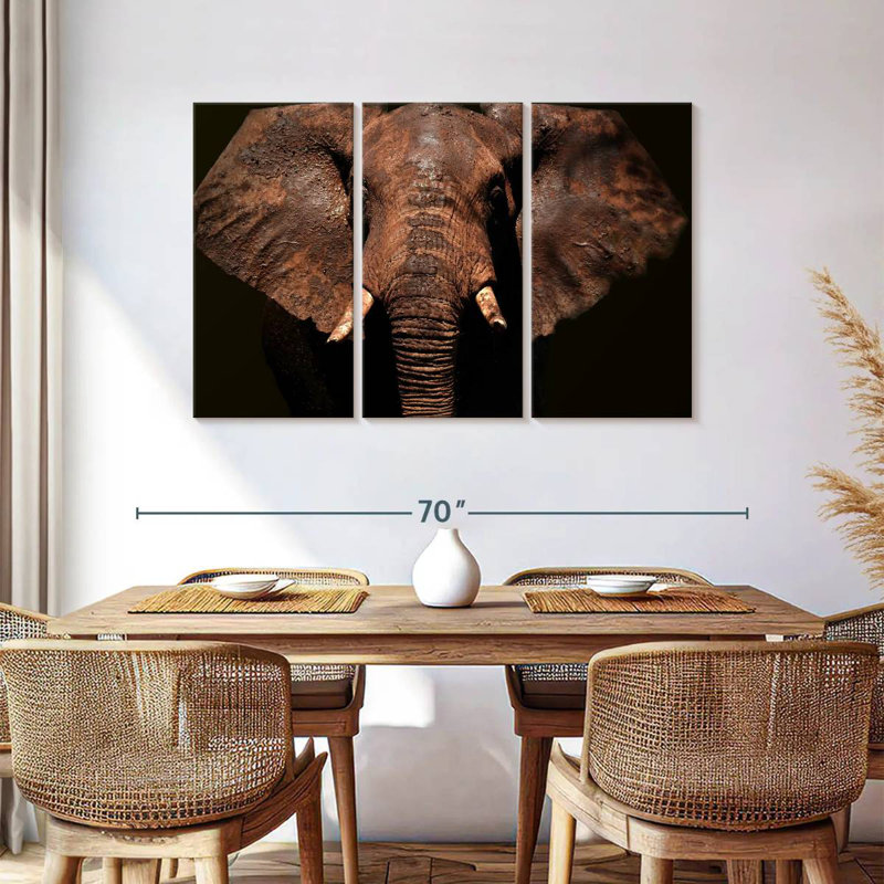 Éléphant vieilli, H 36 po x l 57 po