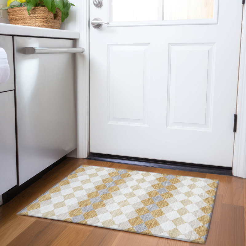 Premium Machine Washable Bunderberg AMF1007 Geometric Rug, Rectangle 1'8" x 2'6"