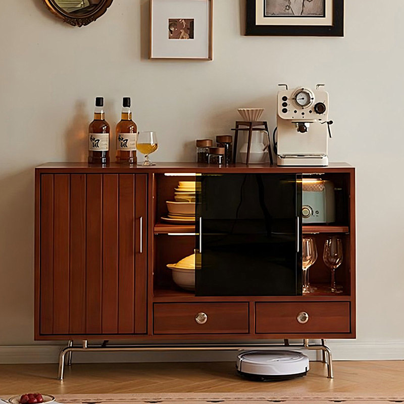 Buffet et armoire de rangement en bois massif de style antique de 47,24 po, Brun, H 31,1 po x l 47,24 po x P 15,75 po