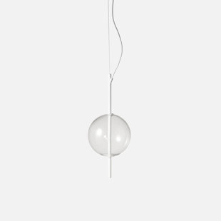 Modern Metal Pendant Light with Single Small Glass Globe Shade