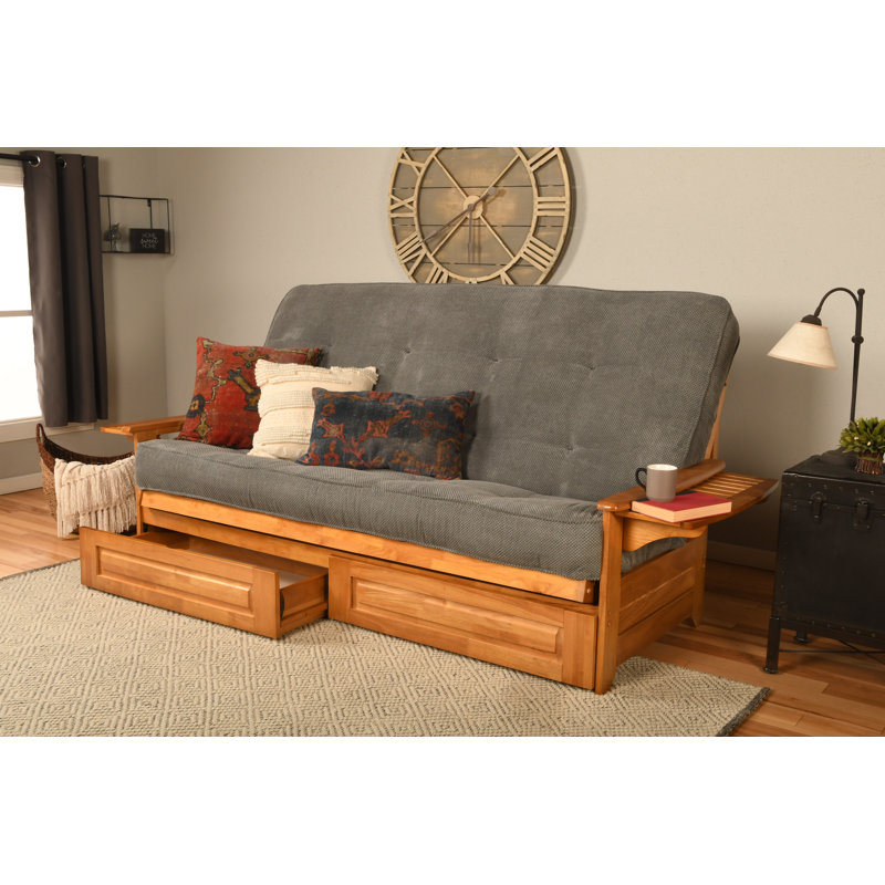 Futon avec rangement Stratford, Noyer cendré, Marmont Thunder