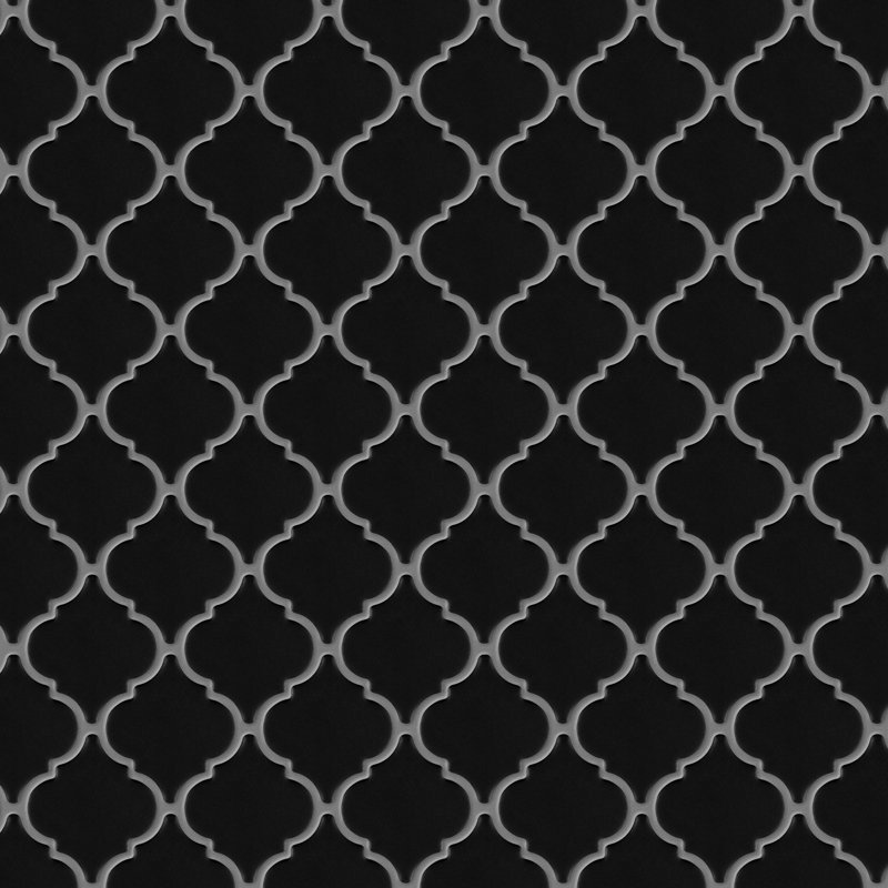 Hudson Tangier Matte Black 12-3/8" x 12-3/8" Porcelain Mosaic Floor and Wall Tile