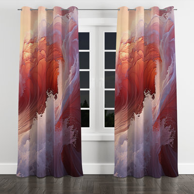 Trista Coral Wave Colorful Wonder I - Nautical Blackout Grommet Curtain - 1 panel