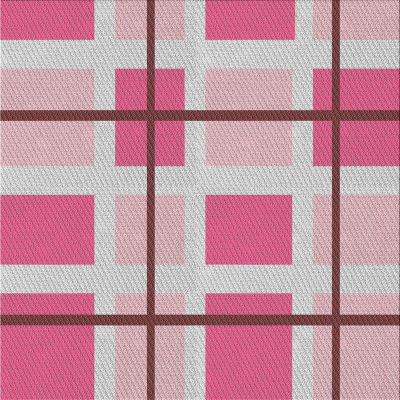 Tapis rose/brun à motifs, Carré 4 pi