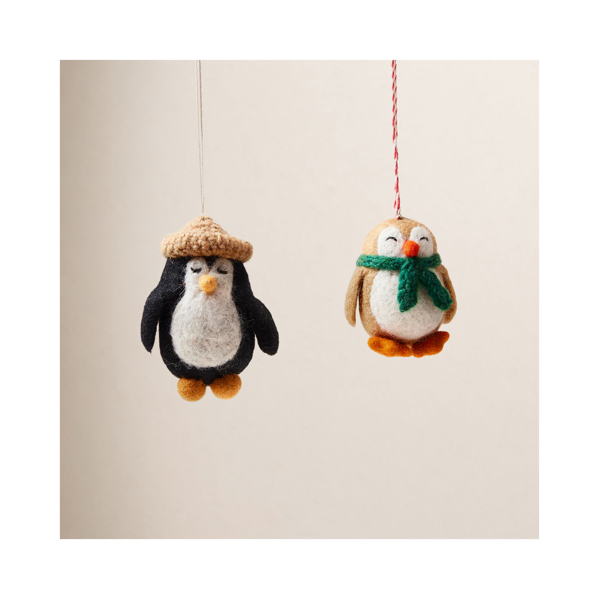 Felted Festive Penguin Ornament - Penelope Penguin