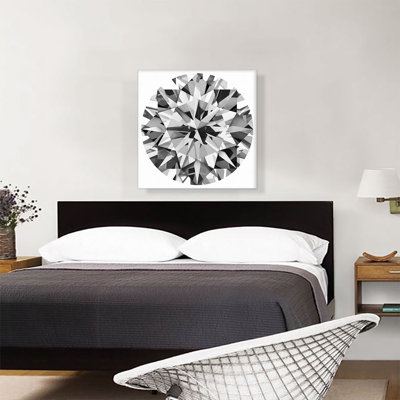 " Gray White Round Brilliant Cut Diamond Jewel "