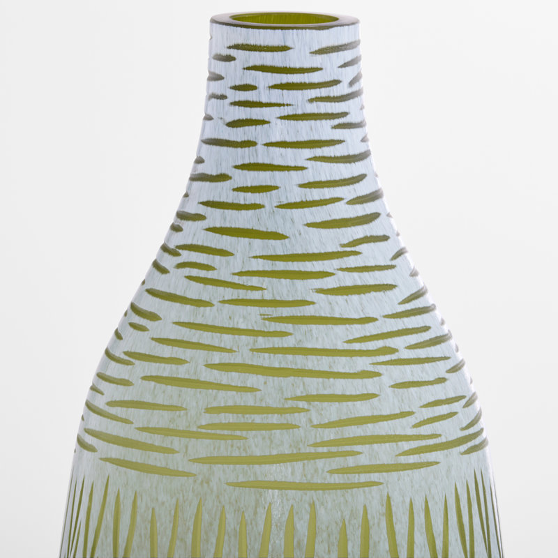 Signo Handmade Glass Table Vase, 17.25" H x 7" W x 7" D