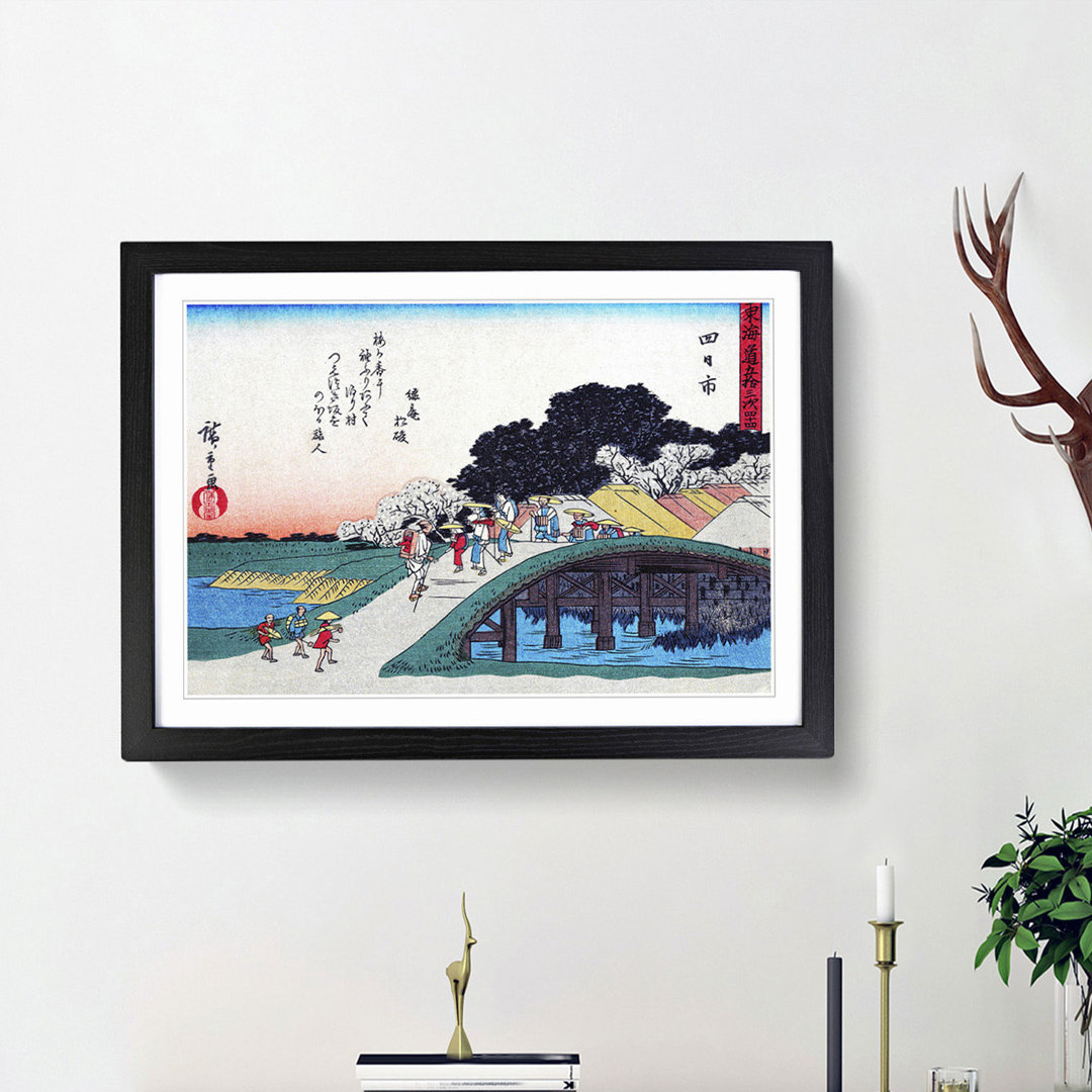 Yokkaichi Bridge by Utagawa Hiroshige - Picture Frame Art Print