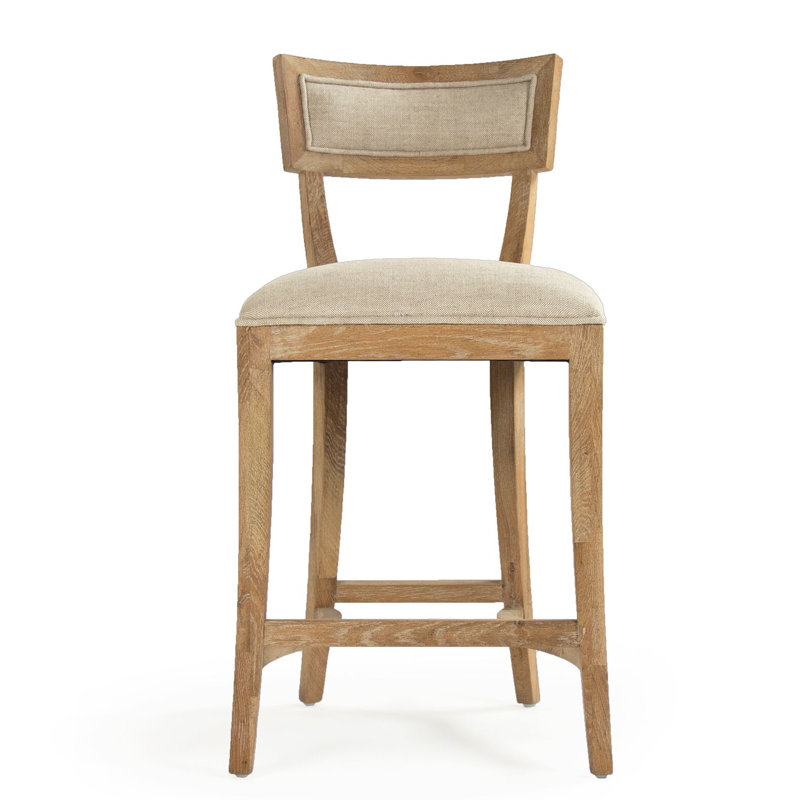 Embla Upholstered Stool with Solid Wood Frame, Counter Stool (26.75" Seat Height)
