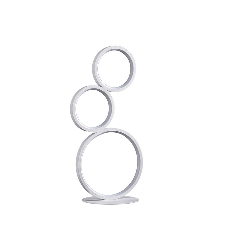Lampe de table 17 po à 3 anneaux en métal à DEL blanc Odu