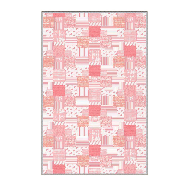 Stylish Hall Carpet, 2.6 x 6.6 Feet, 100% Polyester, 0.3 in Pile Height | Antibacterial, Non-Slip PVC Felt Dot Underside | 3D Digital Print, Machine Washable, Ideal for Entryway & Living Spaces